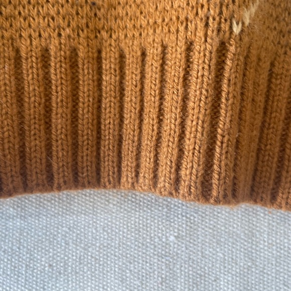 Say What? Brown and Cream Argyle V-Neck Sweater Vest - Picture 4 of 6